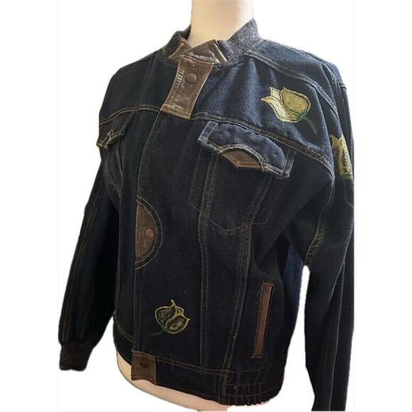 Tomorrow's Generation Vintage Hand Painted Denim Jacket, Women's Size Large - Picture 1 of 5